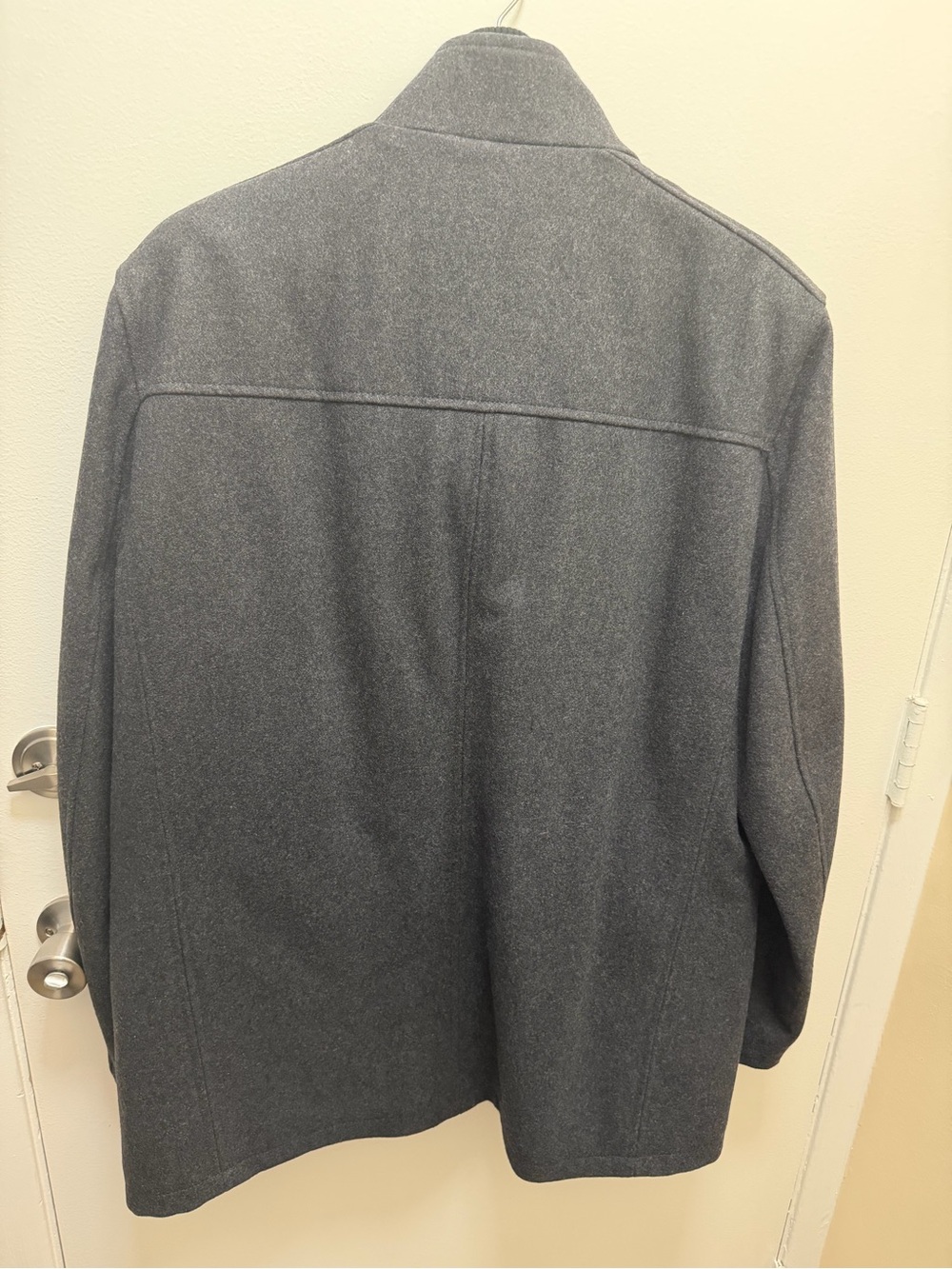 Cole Haan Men's Charcoal Gray Wool Pea Coat - Picture 4 of 6